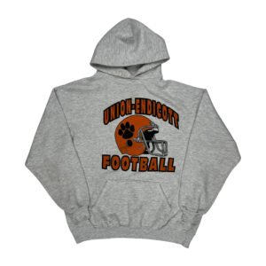 Union-Endicott Football Jerzees Football Hoodie - 2XL Grey Cotton