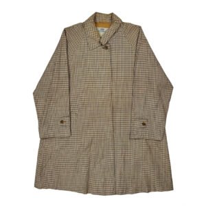 Made In England Aquascutum Checked Trench Coat - XL Brown Cotton