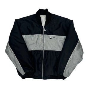 Nike Spellout Bomber Jacket - Medium Black Nylon