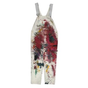 Painted Dickies Dungarees - 34W 34L White Cotton