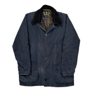 Waterproof And Breathable Barbour Checked Wax Jacket - XL Navy Polyester