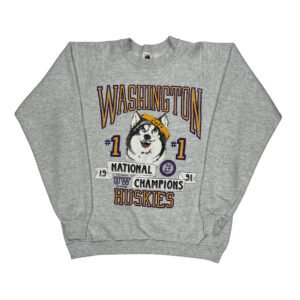 Washington Huskies Fruit Of The Loom Graphic Sweatshirt - 2XL Grey Cotton Blend