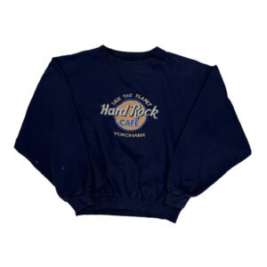 Yokohama Hard Rock Cafe Graphic Sweatshirt - Medium Navy Cotton