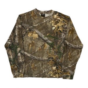 Scent Blocker Camo Long Sleeve T-Shirt - Large Brown Cotton Blend