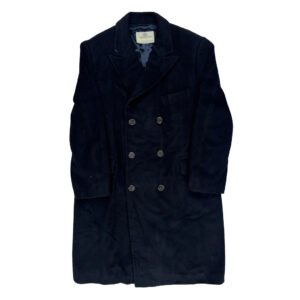 Aquascutum Double Breasted Overcoat - Large Navy Wool