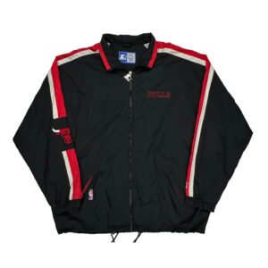 Chicago Bulls Starter Graphic Windbreaker - XL Black Nylon