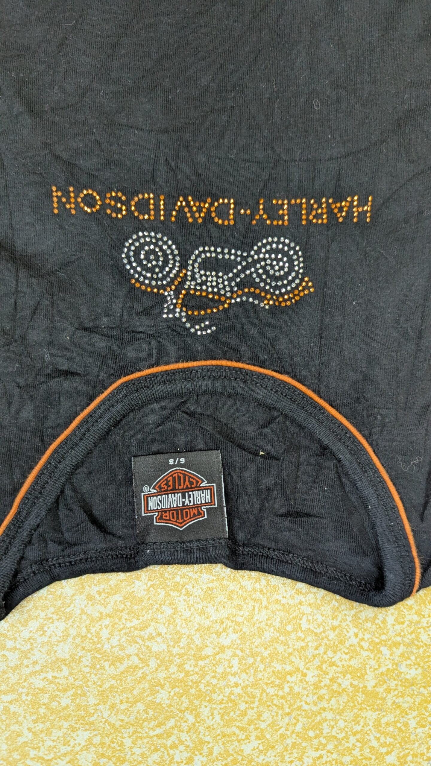 Vintage Harley-Davidson Black Tank Top with Rhinestone Motorcycle Graphic - Y2K Biker Aesthetic Grade A - Image 5