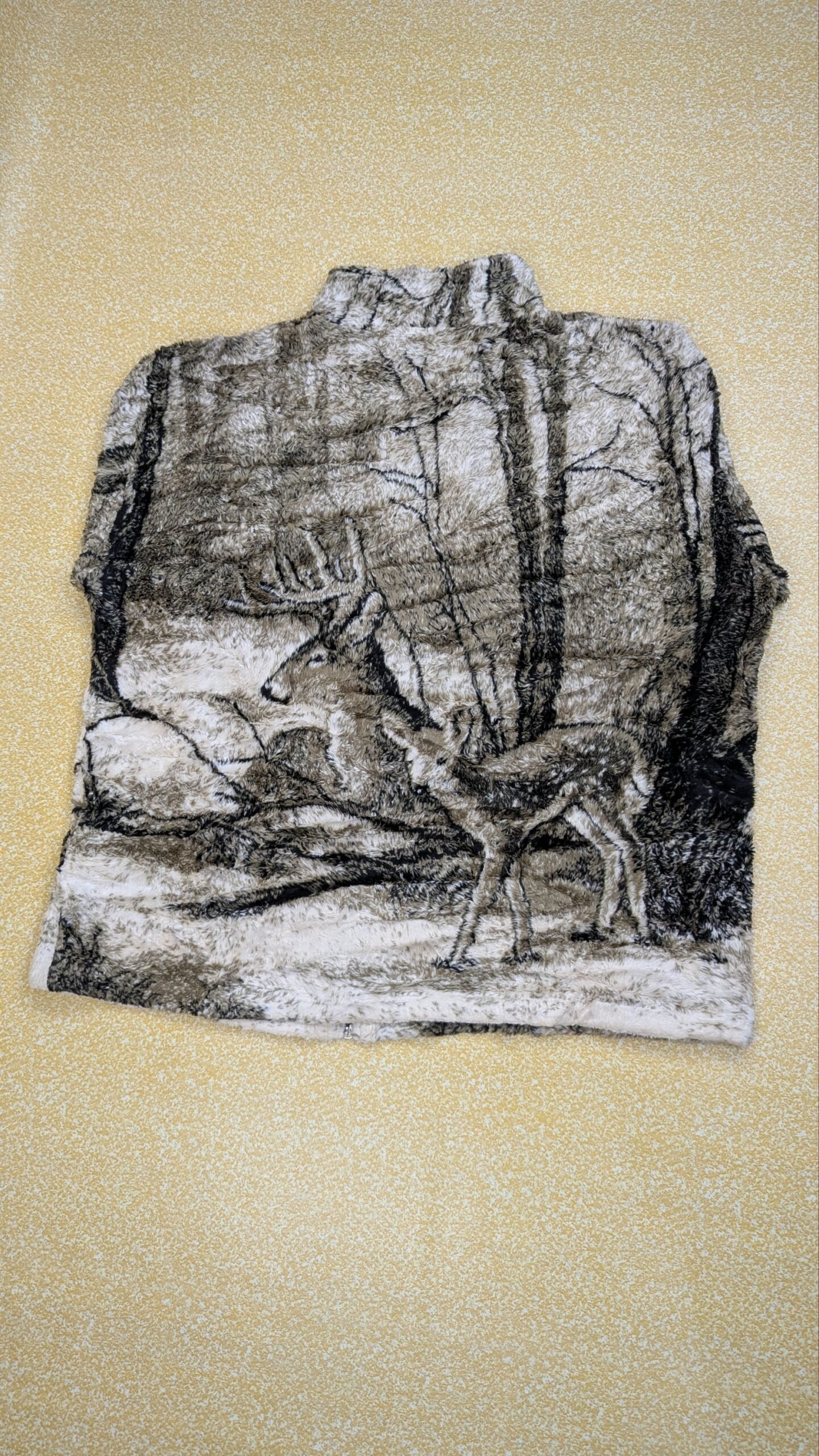 Deer Nature Scenic Fleece Jacket - Gorpcore Cabin Aesthetic Full-Zip Winter Fleece Grade A - Image 3