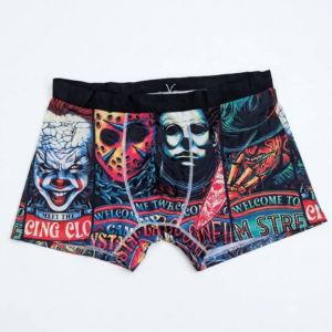 Men's Horror Movie Graphic Boxer Briefs Halloween Slashers Custom Underwear Vintage