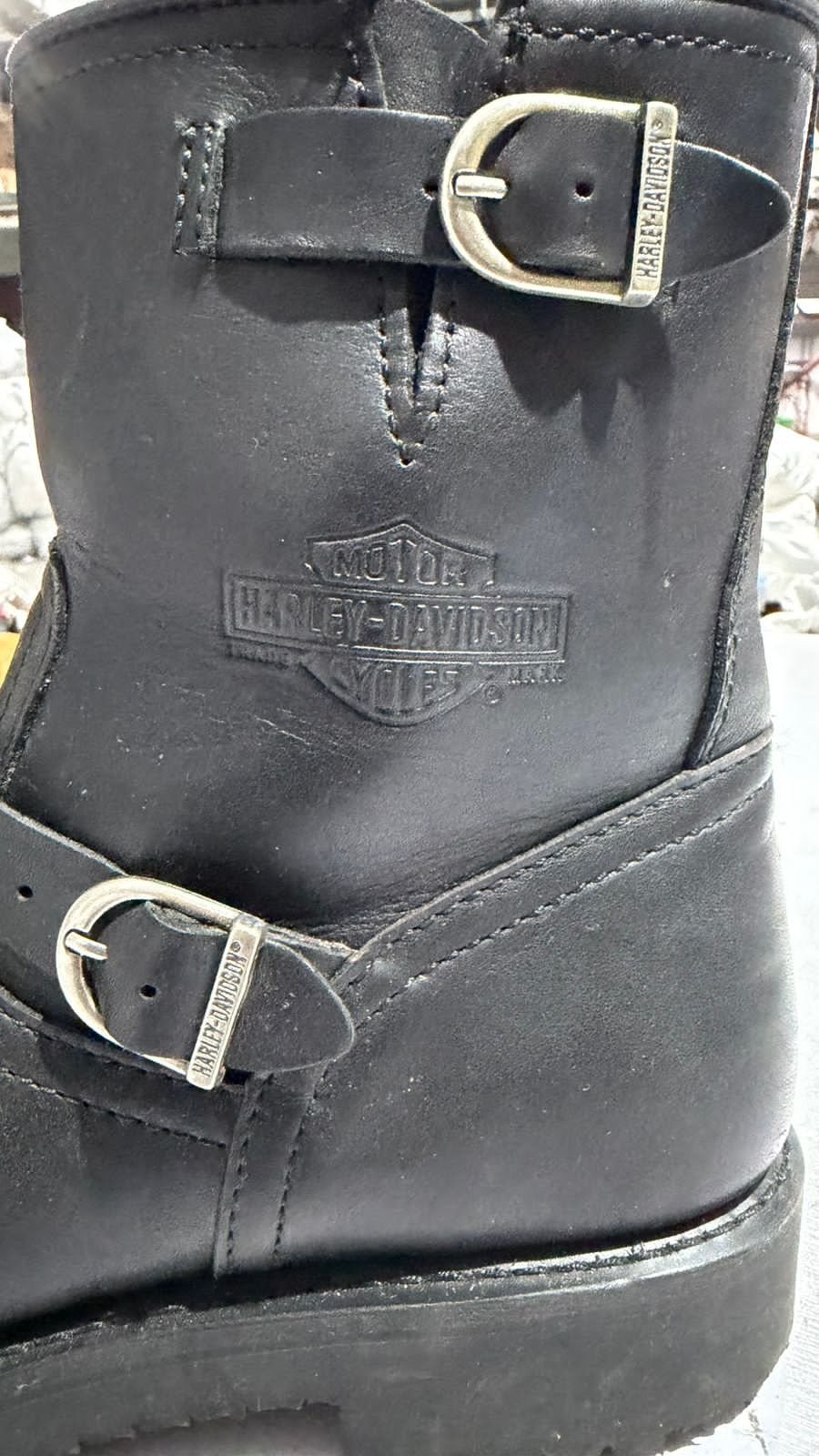 Harley-Davidson Men's Black Leather Harness Motorcycle Boots Size 11 US - Model 98403 - Image 4