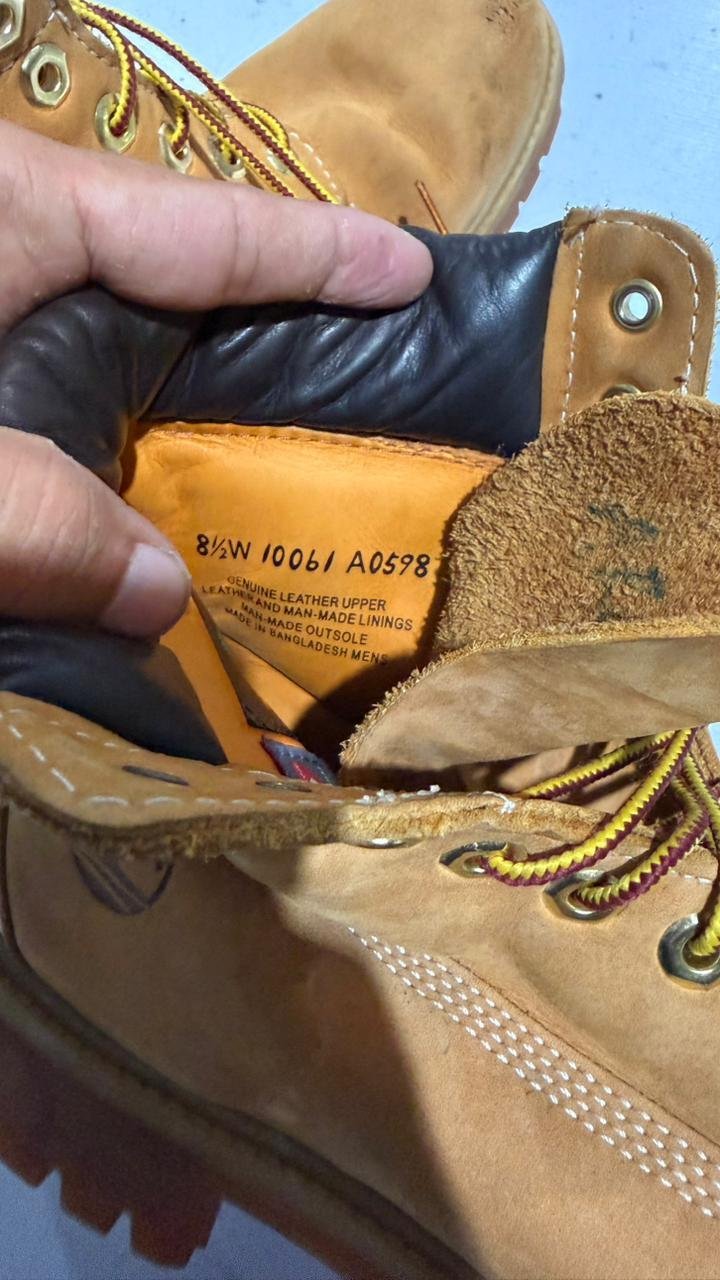 Authentic Timberland Premium 6-Inch Waterproof Boots - Model 10061 - Wheat/Tan - Men's Size 8.5 W - Image 5