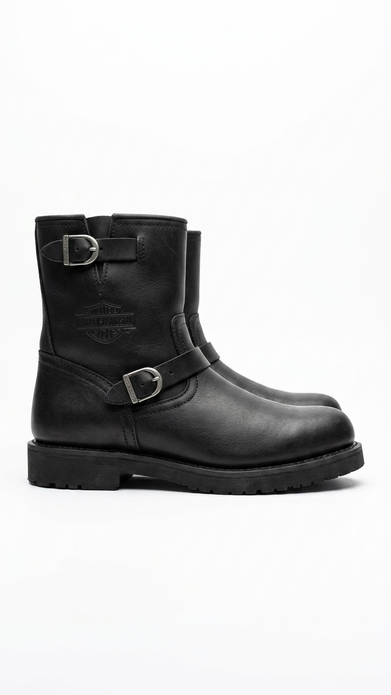Harley-Davidson Men's Black Leather Harness Motorcycle Boots Size 11 US - Model 98403 - Image 2