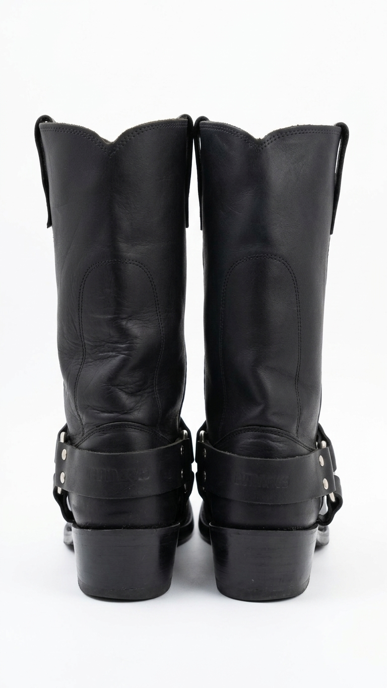 Durango Men's DB510 Black Leather Harness Boots Cowboy Motorcycle Size 8.5 EE Wide - Image 3