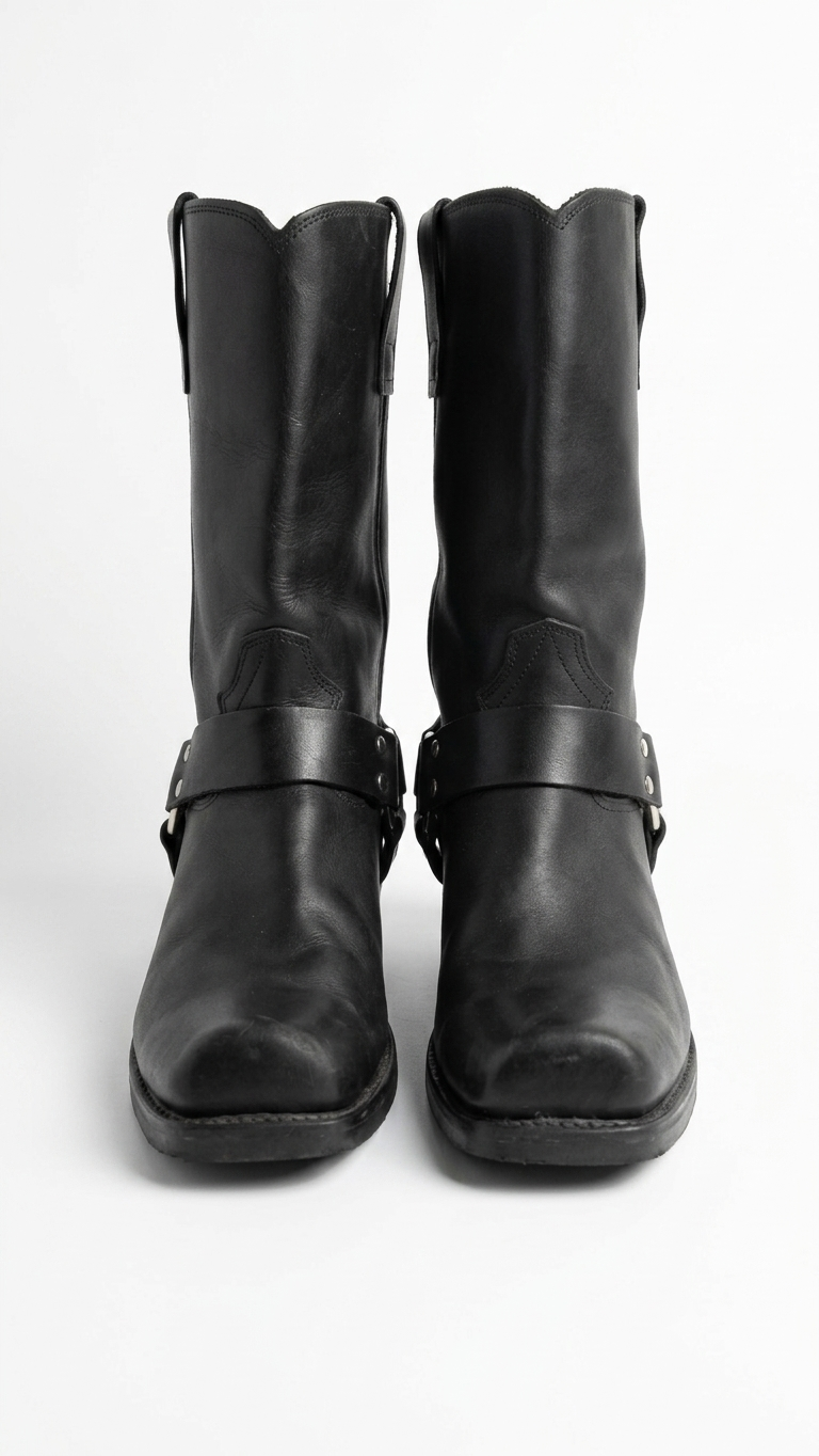 Durango Men's DB510 Black Leather Harness Boots Cowboy Motorcycle Size 8.5 EE Wide - Image 2
