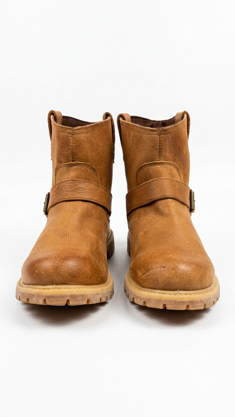 Timberland Women's A12QT Tan Brown Leather Pull-On Harness Boots Size 10 US - Image 2