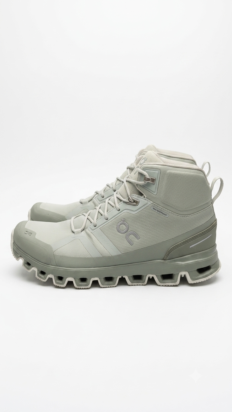 On Cloud Cloudrock Waterproof Women's Hiking Boots Size 10 W10 Grey Green