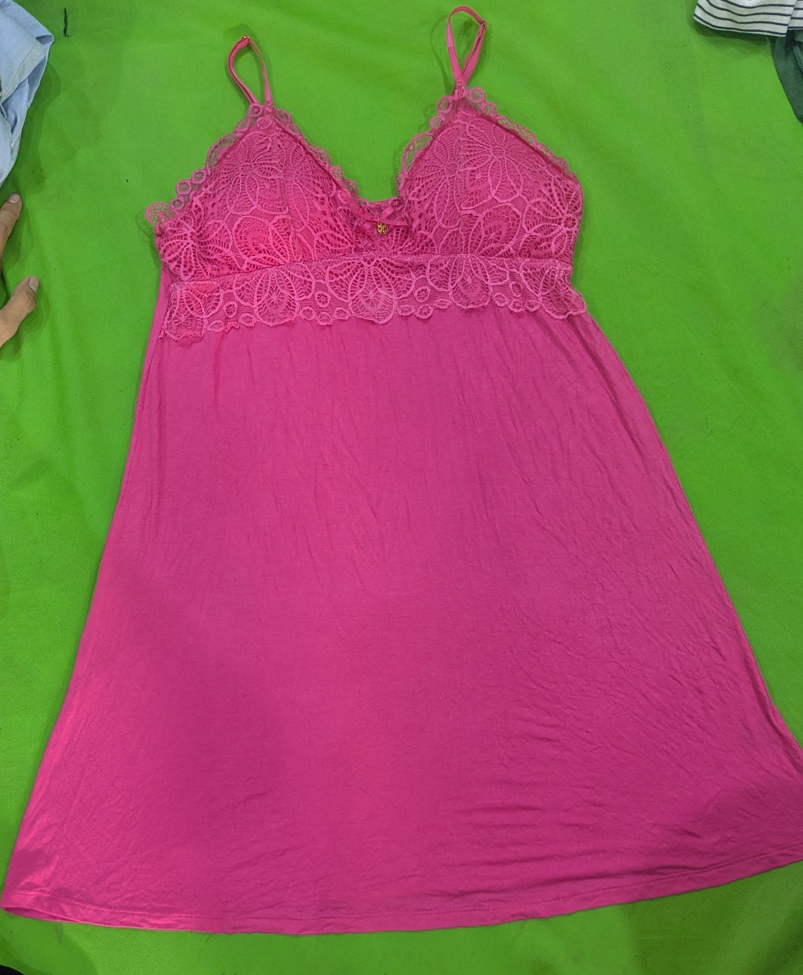 Daisy Fuentes Women's Lace Trim Sleep Dress Chemise Pink Nightgown Size XL - Image 3