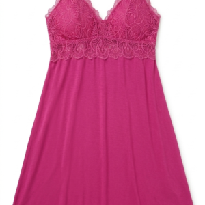 Daisy Fuentes Women's Lace Trim Sleep Dress Chemise Pink Nightgown Size XL