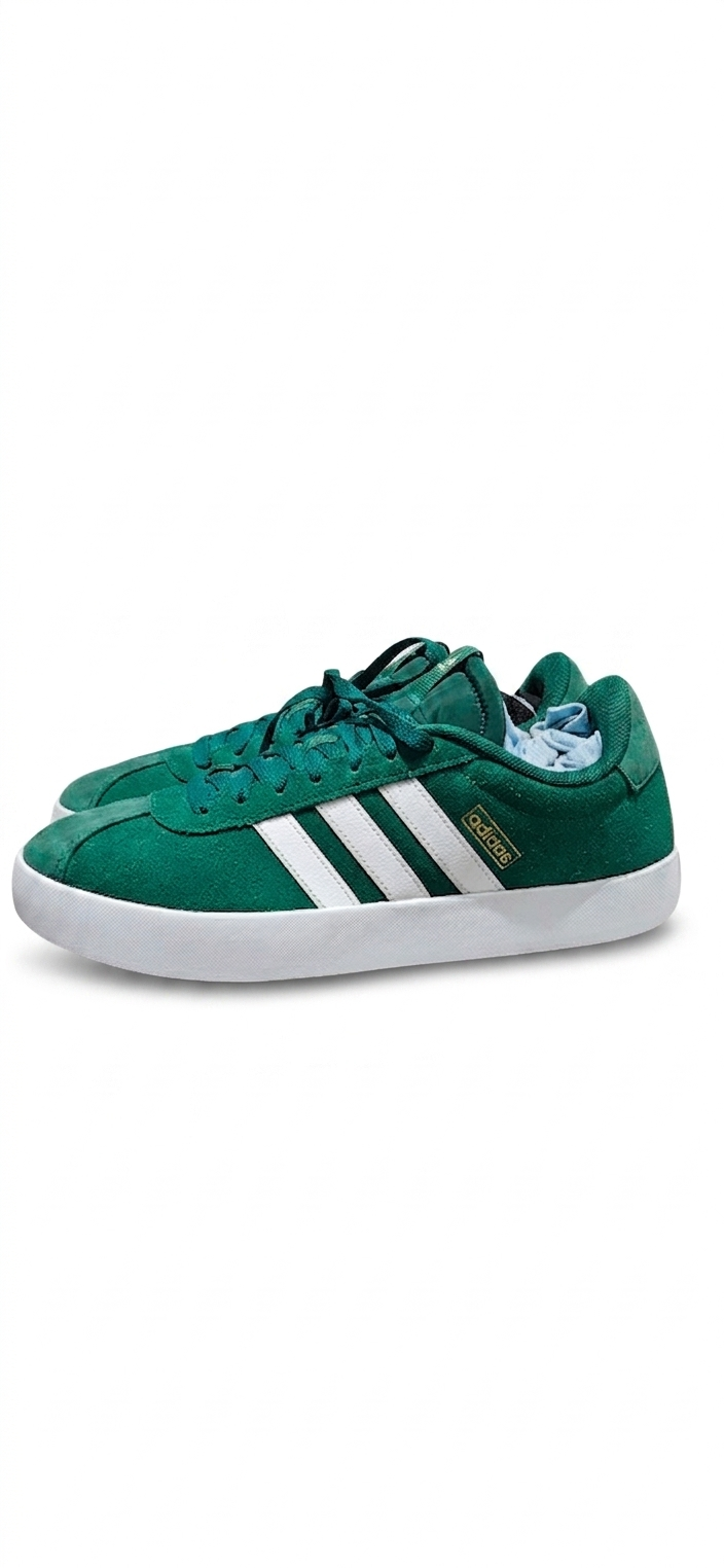 Adidas VL Court 3.0 Green White Suede Men's Size 10 US Sneakers Shoes ID6284