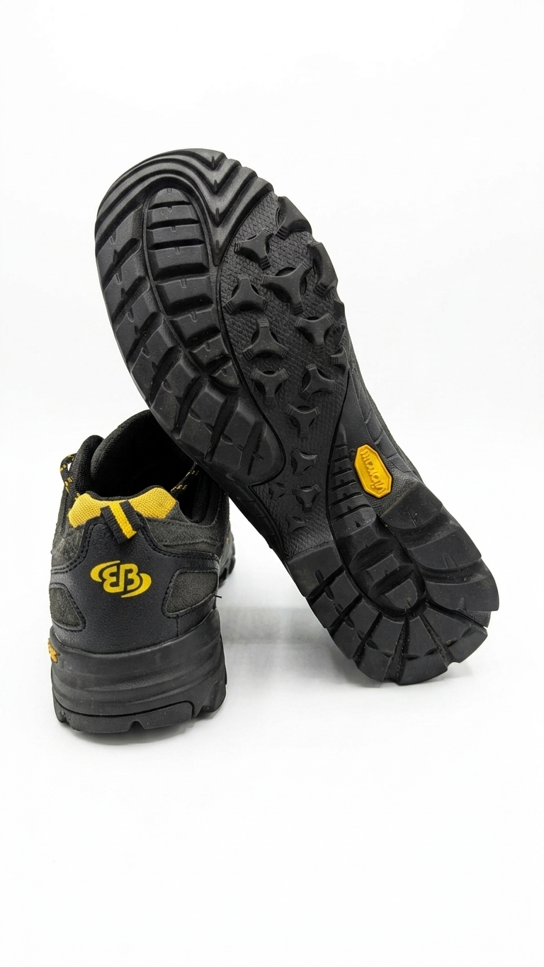 Brütting Outdoor Hiking Shoes Black Yellow Men's Size 41 Vibram Sole Comfortex - Image 2