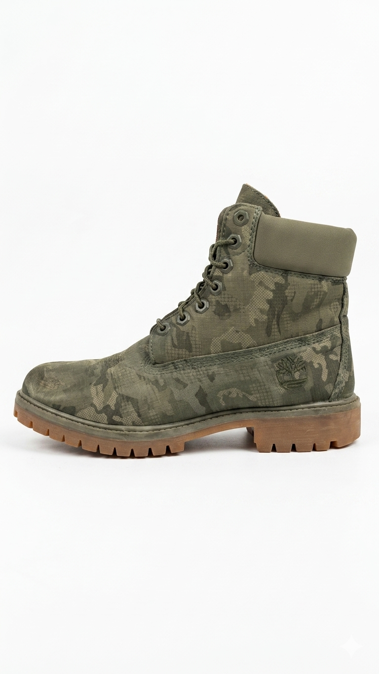 Timberland Premium 6" Waterproof Boots Green Camo Men's Size 7W EU 40 A1U9I