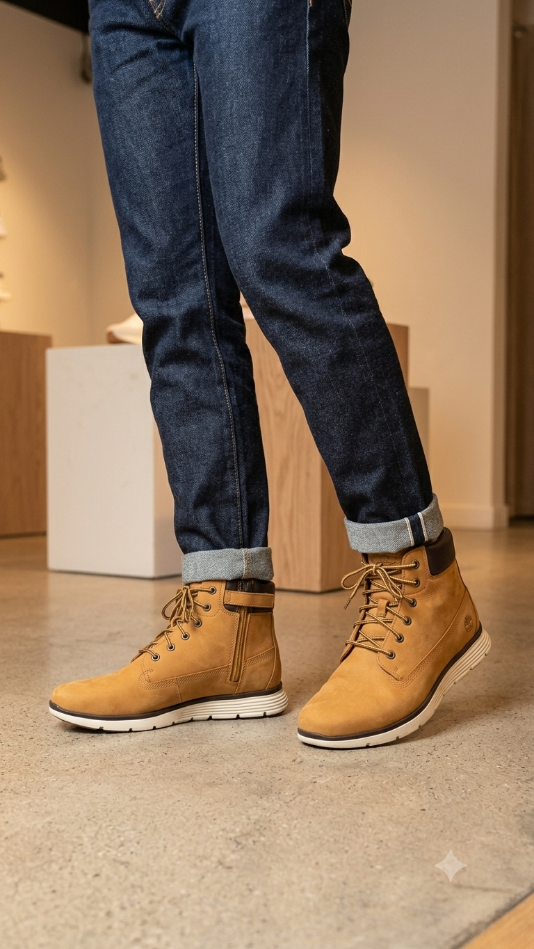 Timberland Killington Side Zip Chukka Boots Wheat Youth US 7 A19JH Leather - Image 2